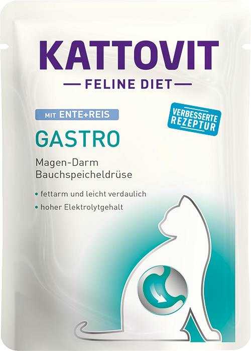 Kattovit Feline Diet Gastro Duck with rice – wet cat food – 85 g