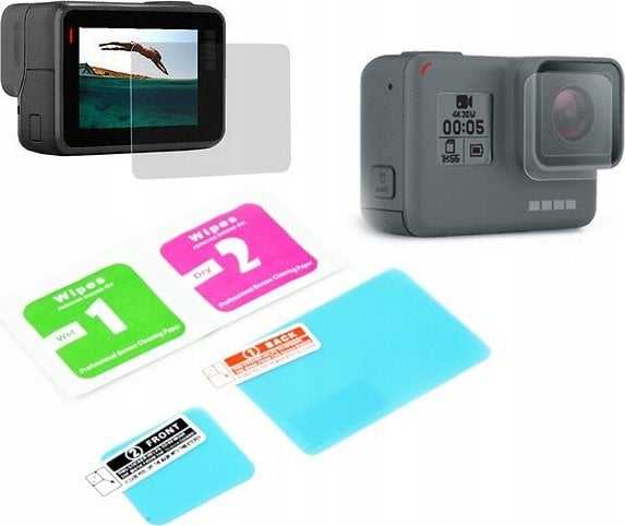 Xrec 2-in-1 Lens Cover and LCD Screen Set for GoPro Hero 7 6 5 Black