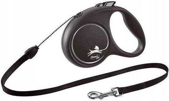 Flexi automatic leash Black Design S rope 5 m color black.