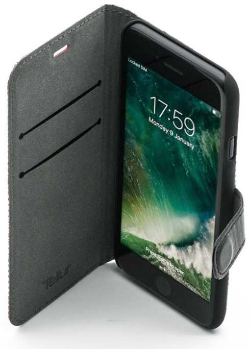 Tellur "Bimaterial Book Case iPhone 7" Black/ Red