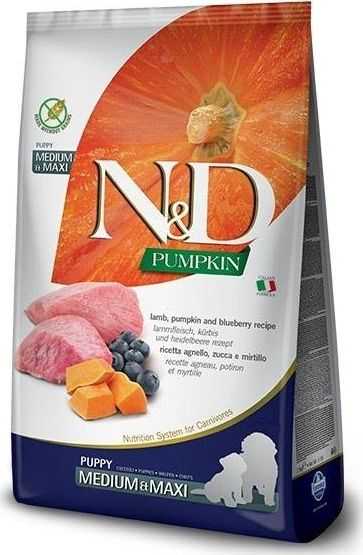 Farmina N AND D GF Pumpkin Dog Lamb AND Blueberry Puppy Medium/Maxi 12kg