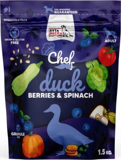 SYTA MICHA Chef Duck, berries and spinach – dry dog food – 1.5kg