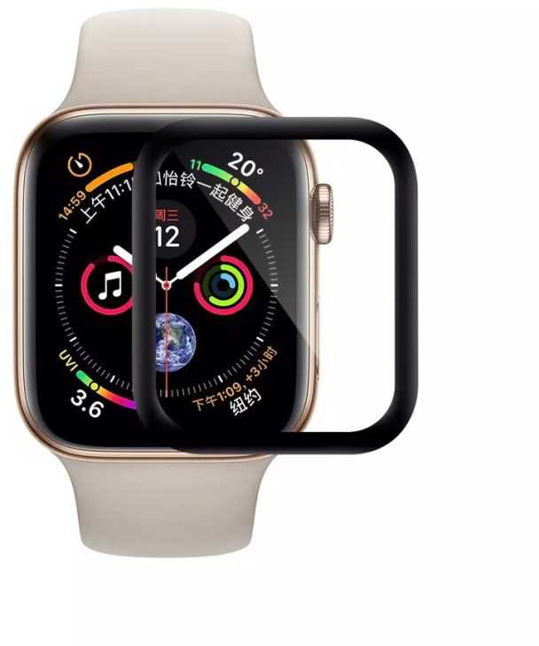 Riff 3D Curved Tempered Glass for Apple Watch 45mm Black