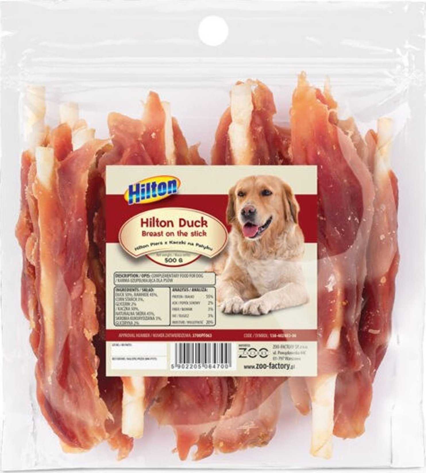 Hilton Duck Breast on a Stick – Dog Chew – 500g