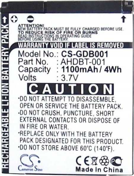 Cameron Sino Battery AHDBT-001 for GoPro Hero 2/ Hero/ HD Hero/ CS-GDB001