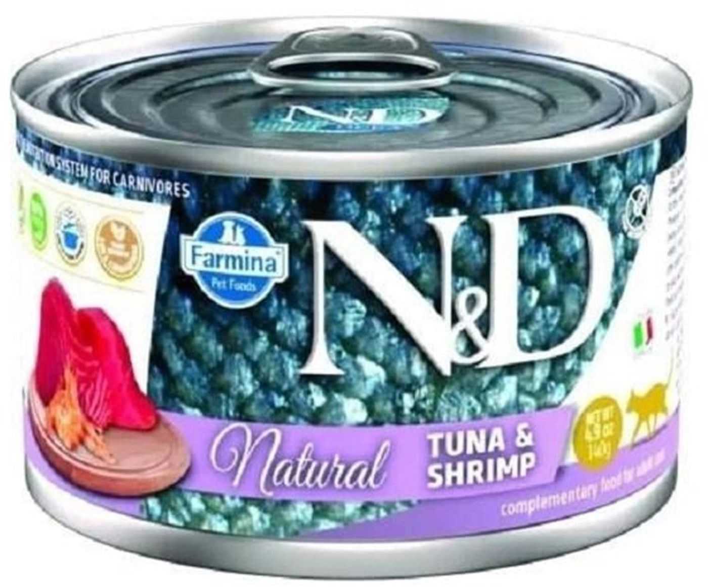Farmina N AND D Natural Tuna + Shrimp 140g
