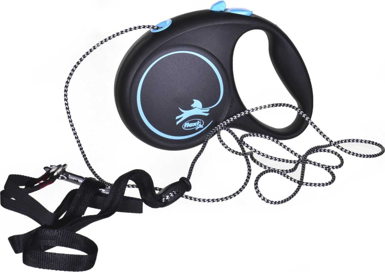 Flexi automatic leash Black Design M rope 5 m color blue.