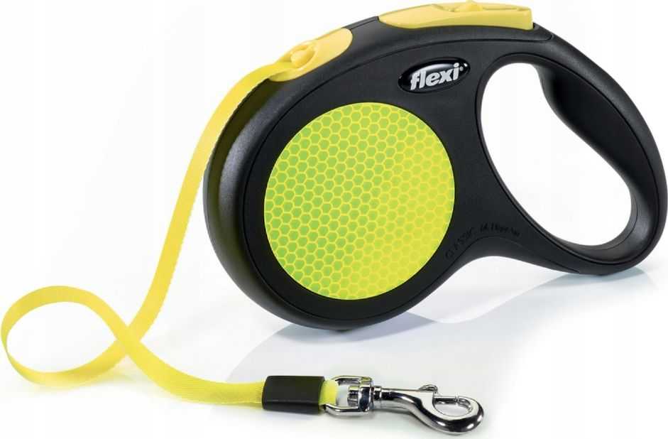 Flexi automatic leash NEON REFLECT tape L 5m