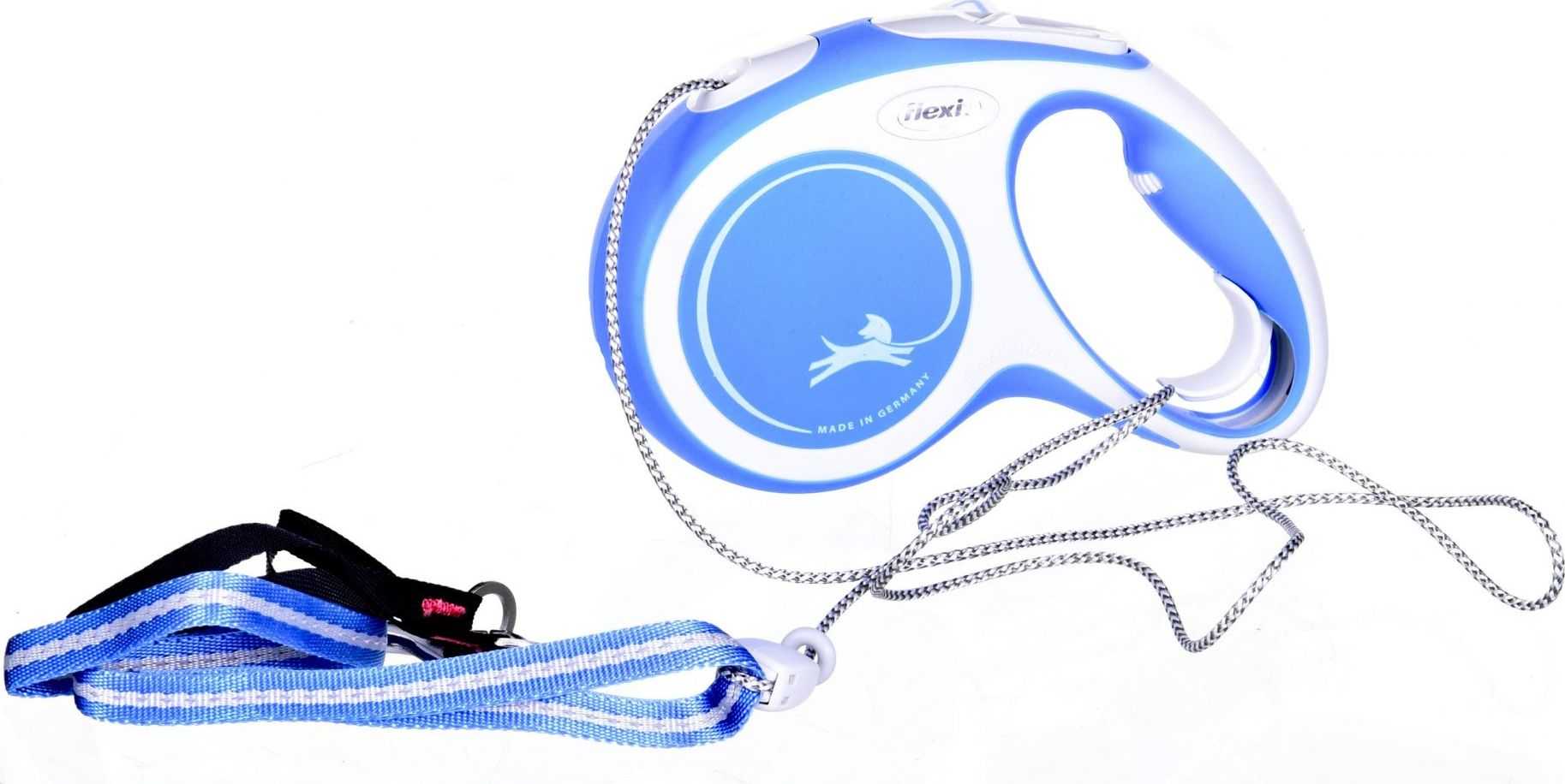 Flexi automatic leash New Comfort M, 5 m rope, blue.