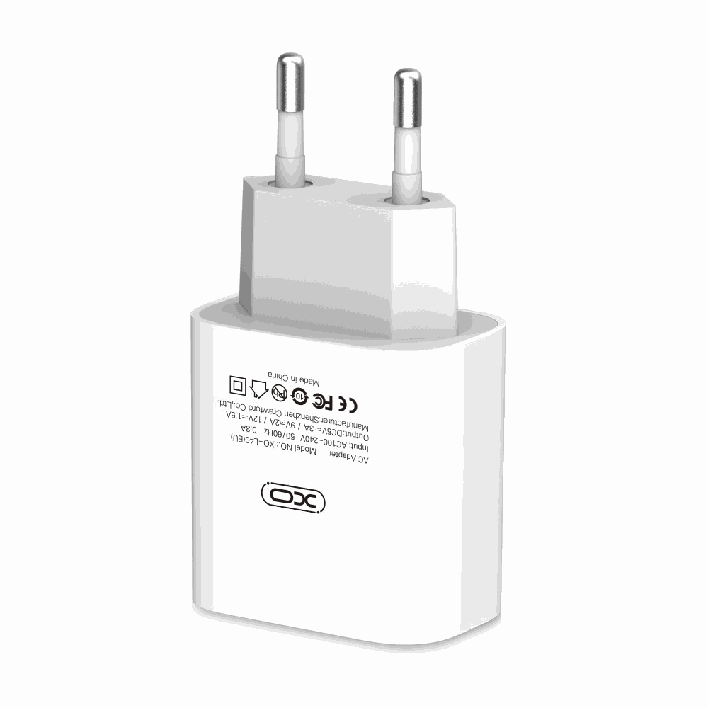 XO 18W PD USB-C Wall Charger, 1x, White;