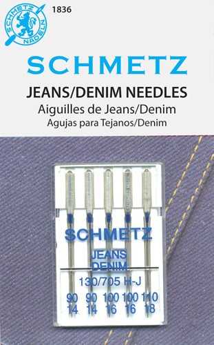 Schmetz Denim needles No. 90, 100, 110. 5 pcs.