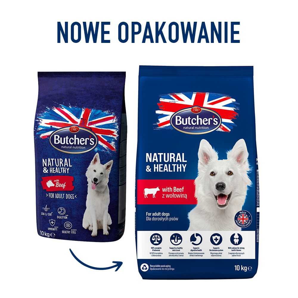Butcher AND #x27;s BUTCHER'S Natural AND Healthy with beef – dry dog food – 10 kg.
