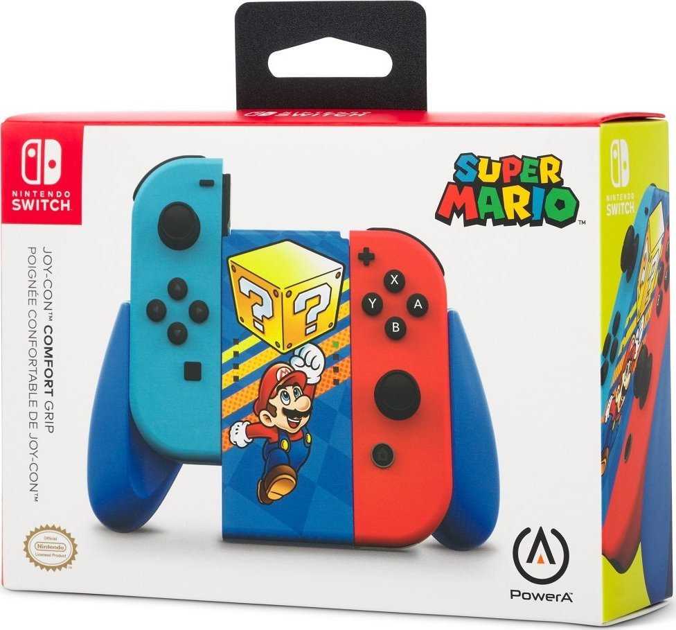 PowerA Joy-Con Grip Mystery Block Mario Blue
