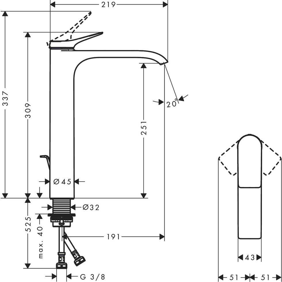Hansgrohe Vivenis Mixer 75040000 (HA438)