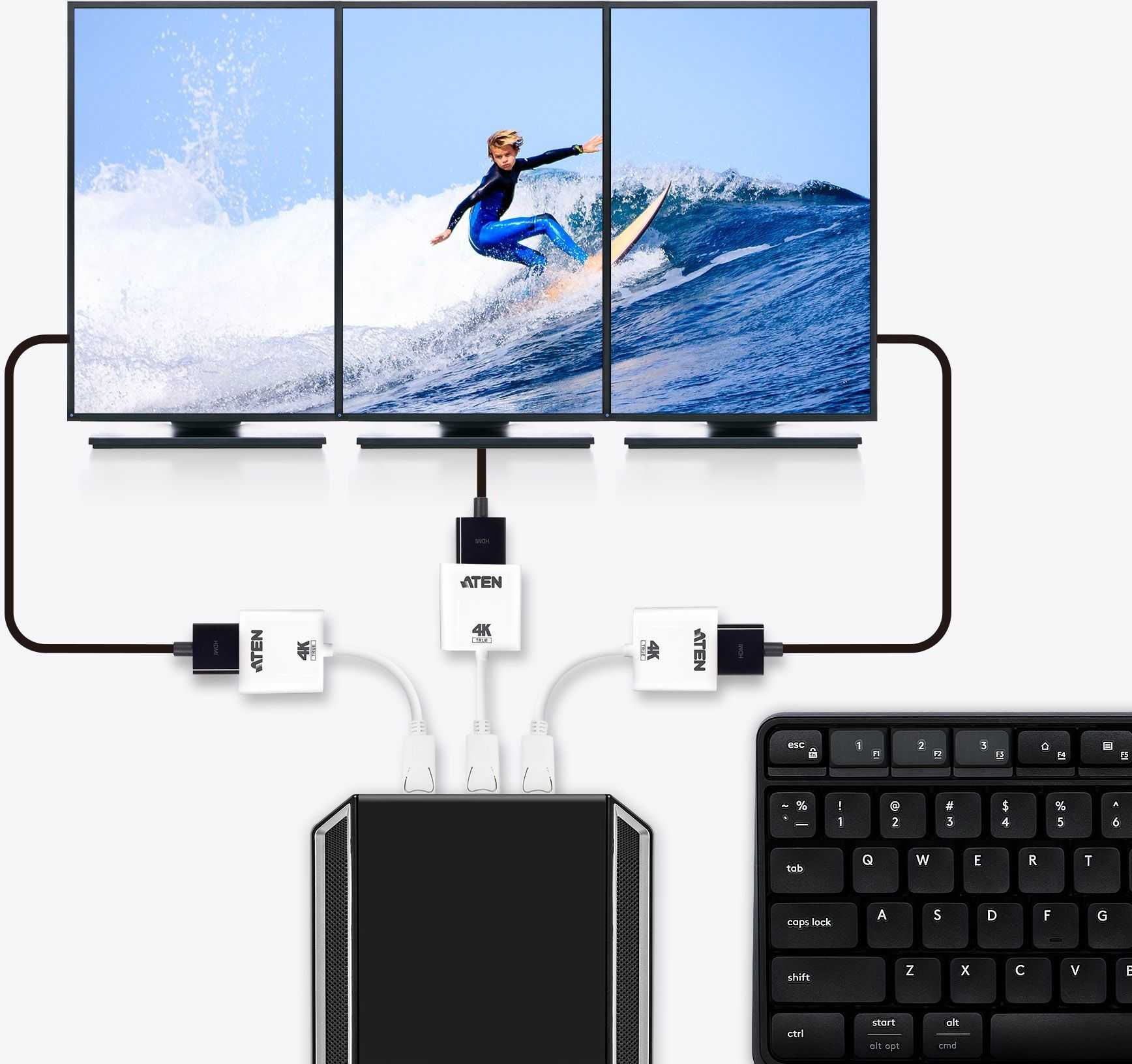 ATEN True 4k DP to HDMI 2.0 Active Adapter VC986B