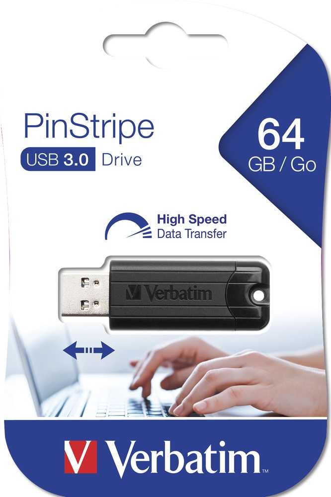 Verbatim PinStripe 64GB USB 3.0 Black