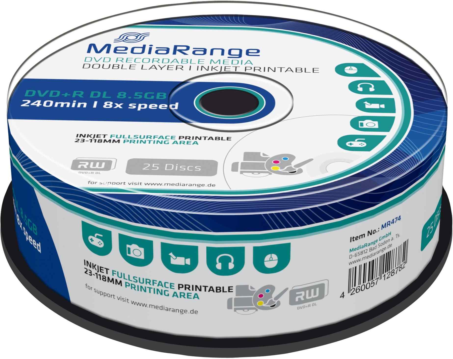 MediaRange DVD+R DL 8x 25pcs Cake