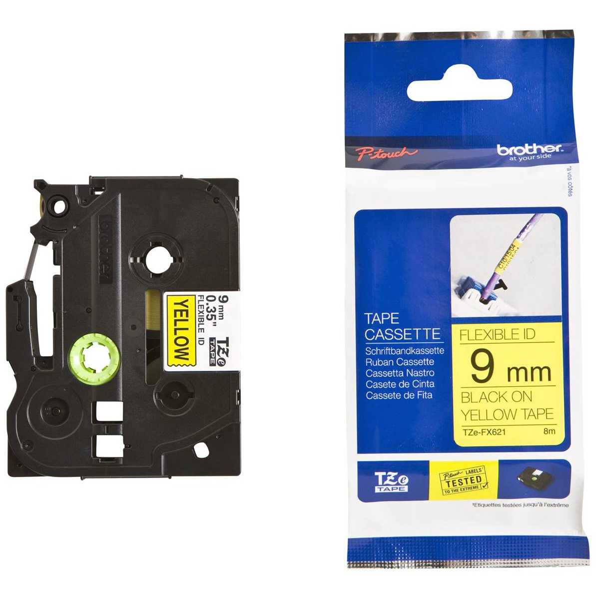 BROTHER Ribbon cassette 9mm yellow/black TZe-FX621