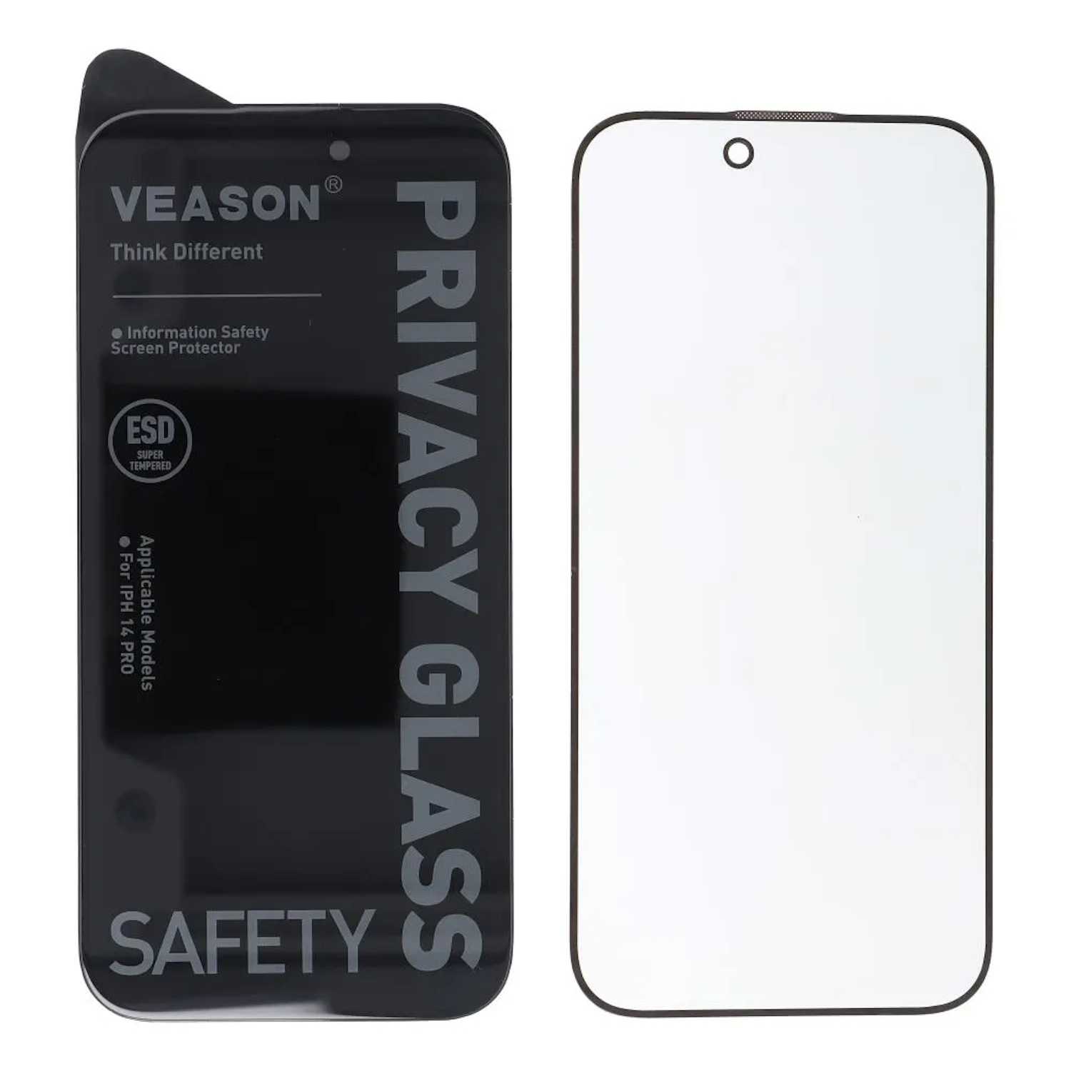 Veason 6D Pro Privacy Glass for iPhone 15 Pro Max, Black