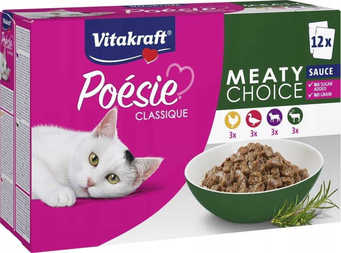 Vitakraft Classic Poetry Meaty Choice - wet cat food - 12 x 85g