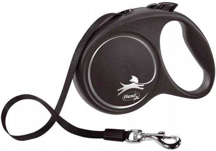 Flexi automatic retractable leash, Black Design L, 5 m, color: black.