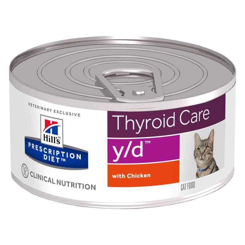 HILLS Prescription Diet Thyroid Care Feline y/d Wet Cat Food, Chicken Flavor, 156 g