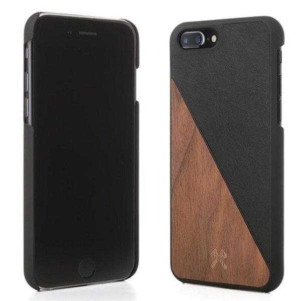 Woodcessories EcoSplit Wooden Leather iPhone 7 Plus/8 Plus – Walnut/Black