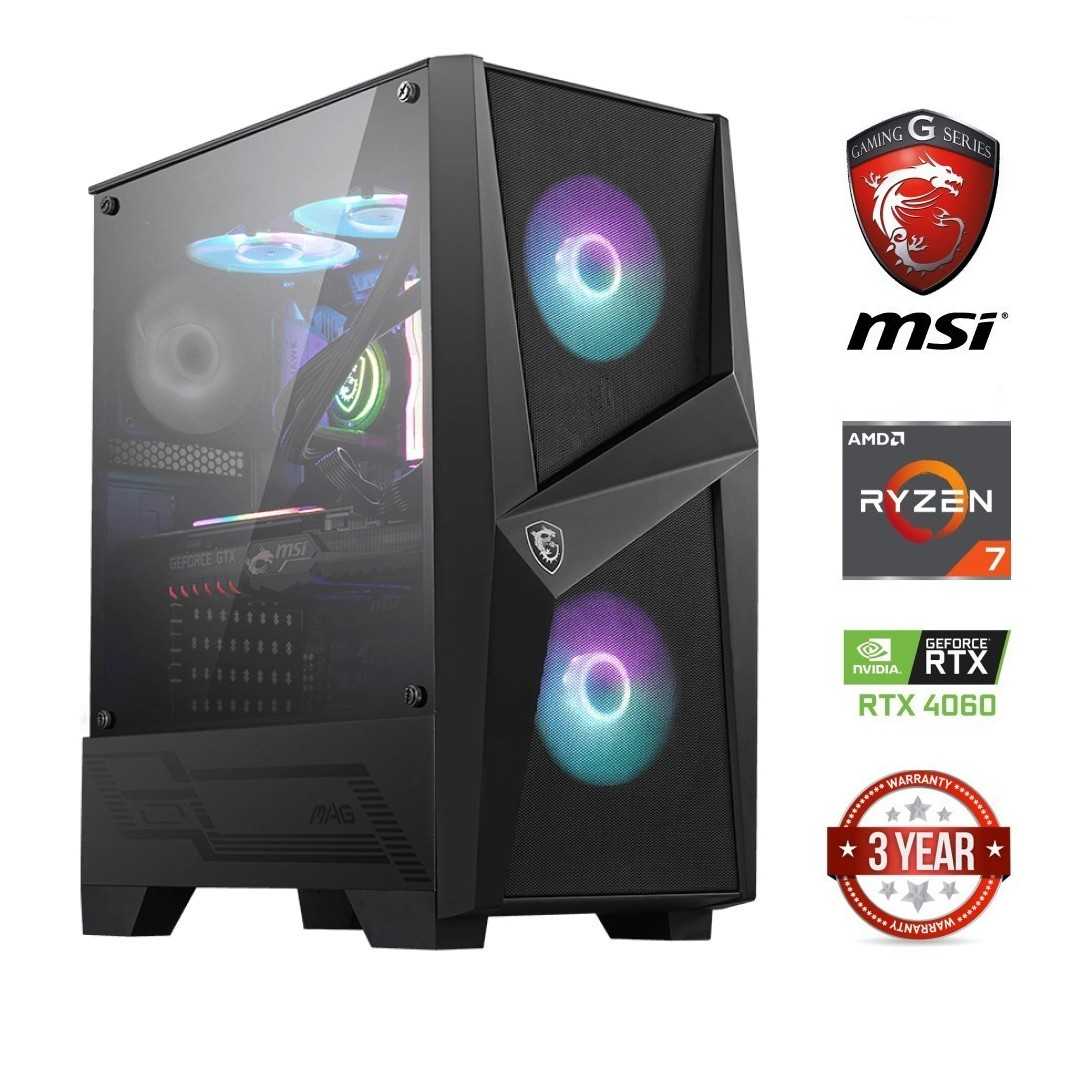MDATA GAMING Ryzen 7 5700G 16GB 256GB SSD 2TB HDD RTX 4060 No OS