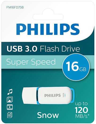 PHILIPS 16GB USB 3.0 Snow Edition White/Blue