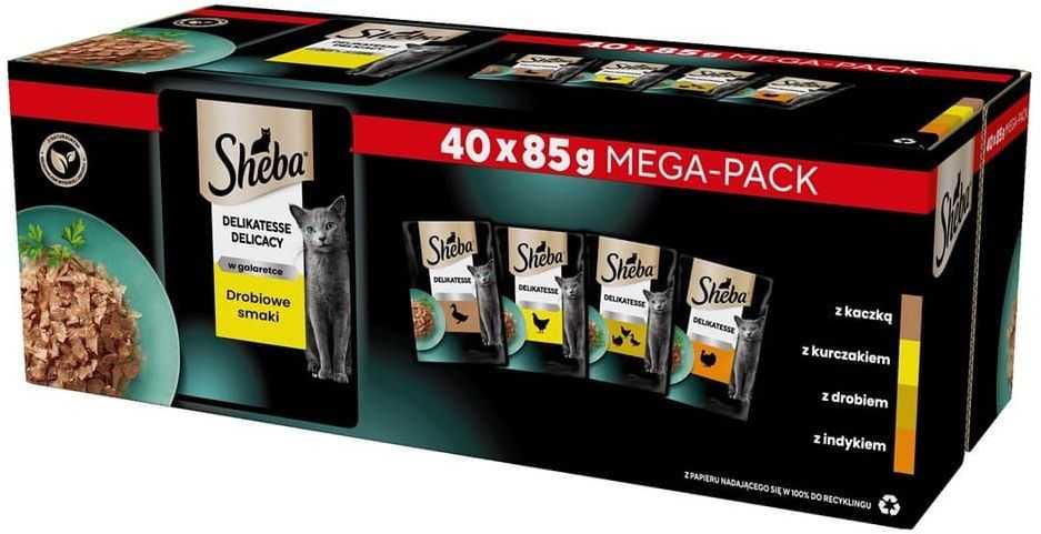 Sheba Delicacy Mega Pack Poultry 40 x 85g