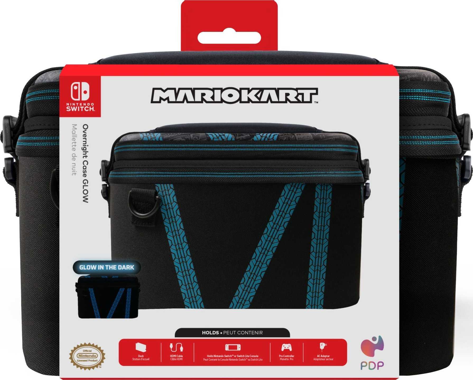 PDP Case Overnight Glow Nintendo Switch + Mario Kart Drift Black