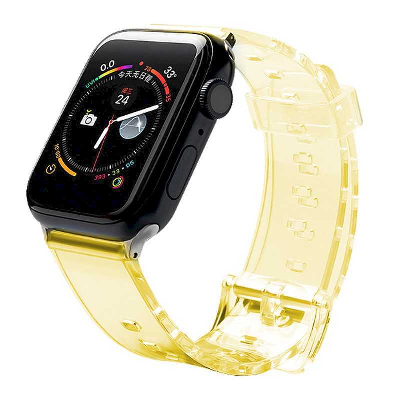 Fusion Accessories 42/44/45mm yellow light silicone strap