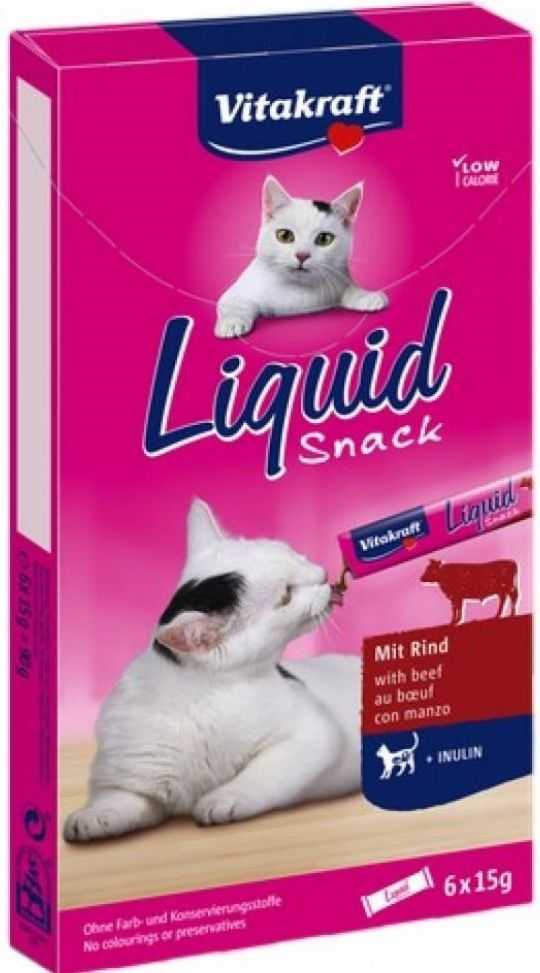 Vitakraft Beef Liquid Snack, 6 x 15g