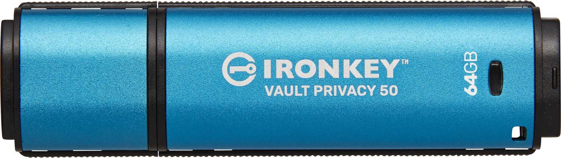 KINGSTON 64GB IronKey Vault Privacy 50 USB 3.2 Blue