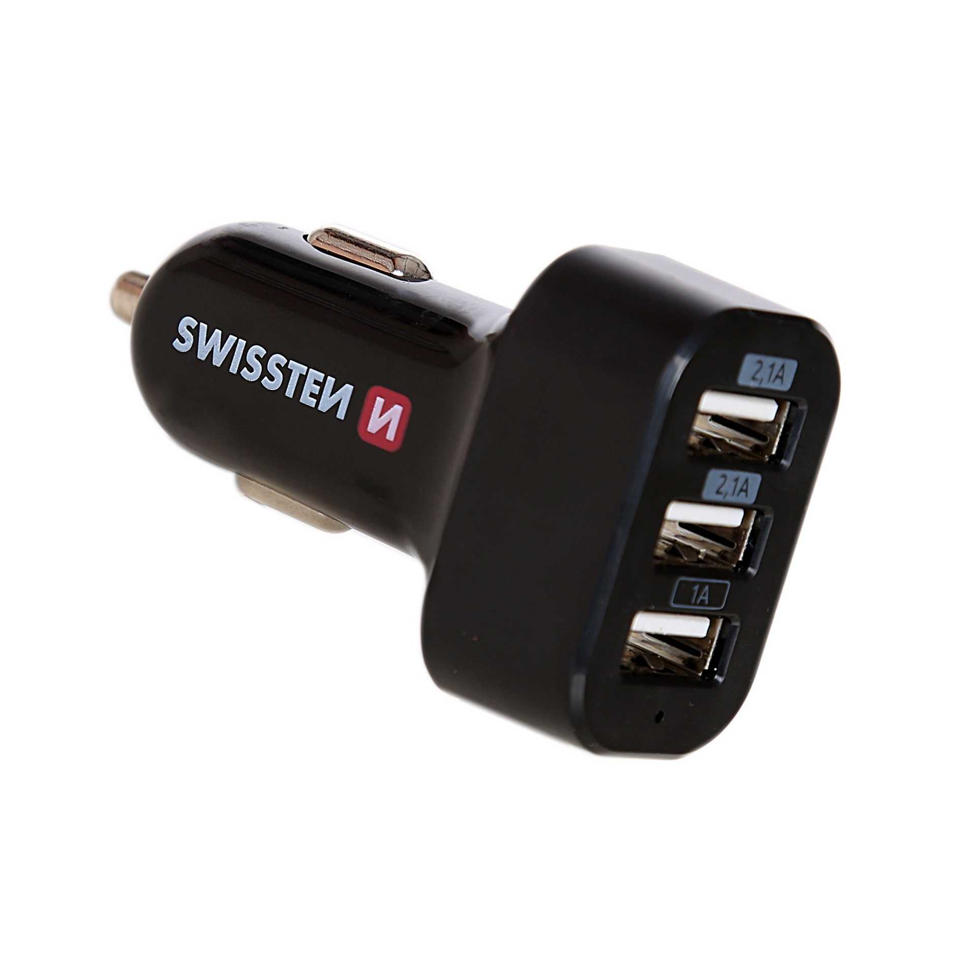 Swissten "Triple Premium USB 2.1A + 2.1A + 1A" Black