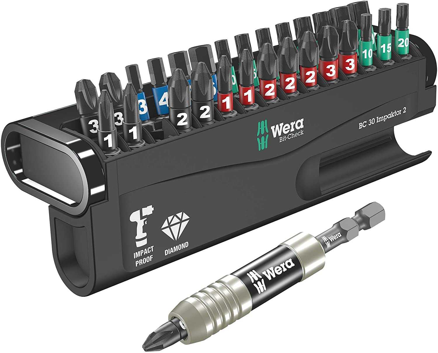 WERA Bit-Check 30 Impaktor 2, 1/4&quot