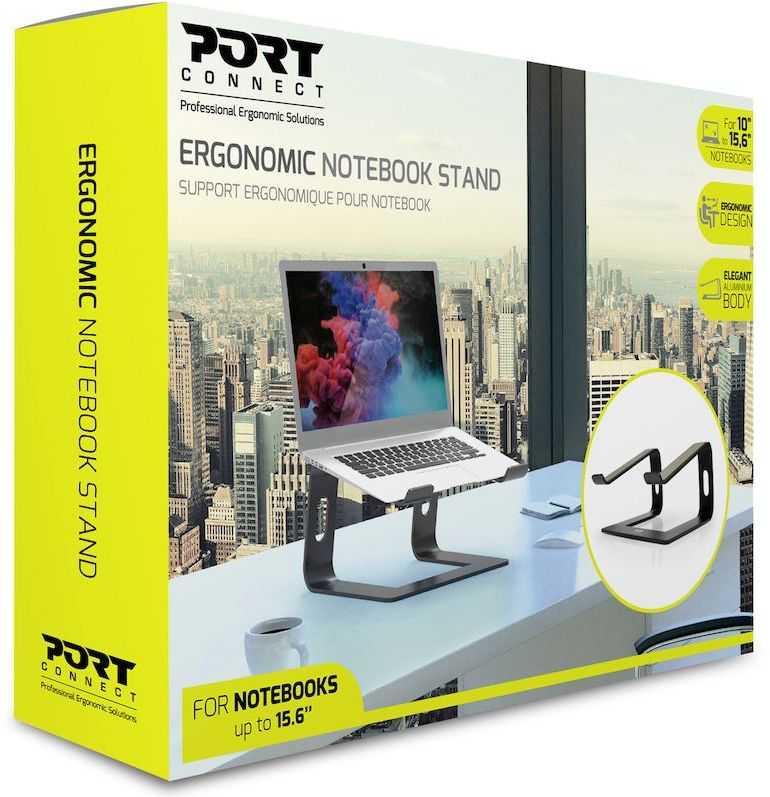 PORT DESIGNS Ergonomic Notebook Stand, 10-15.6" Black