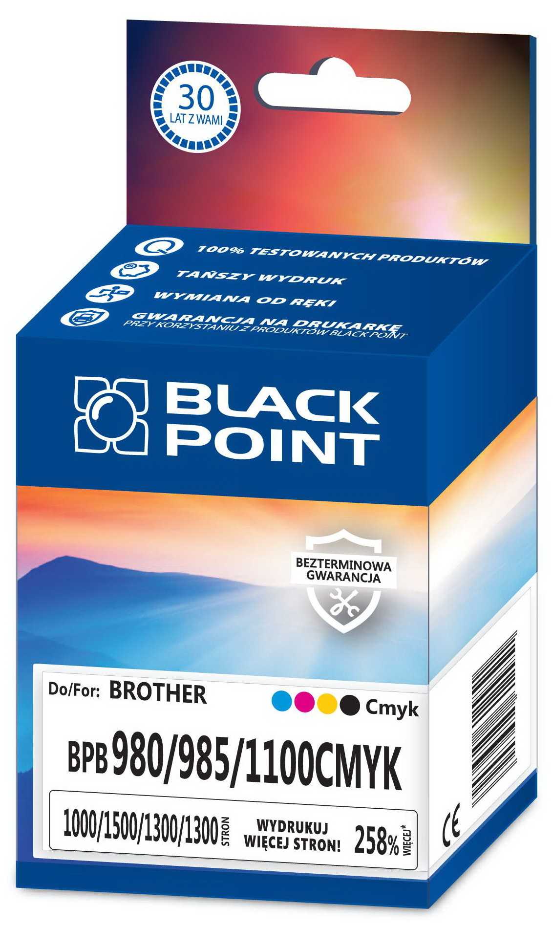 BLACK POINT BPB980/985/1100 CMYK Color Brother LC-980/985/1100