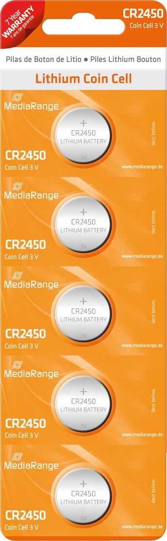 MediaRange MRBAT138 CR2450 540mAh 5-pack