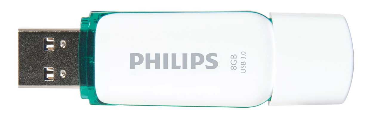PHILIPS 8GB FM08FD75B/00 White/Green USB 3.0