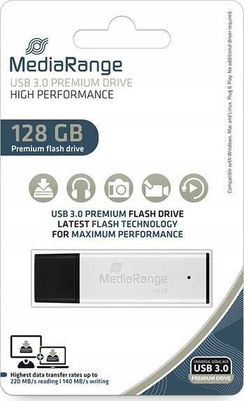 MediaRange High-performance 128 GB (silver/black, USB-A