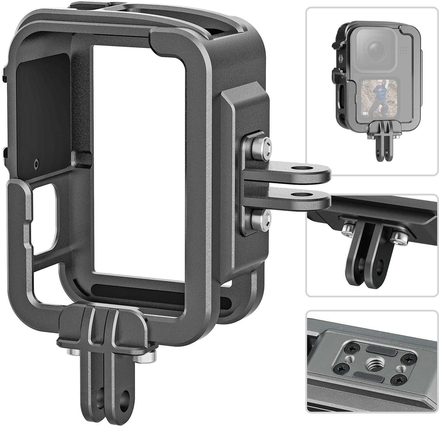 Telesin Aluminum Security Case for GoPro Hero 11/10/9 with Vertical Mount