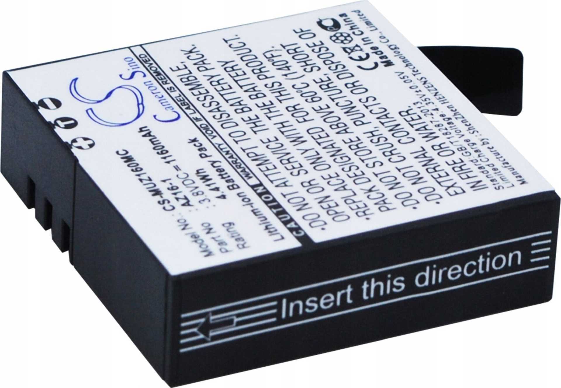 Cameron Sino Battery AZ16-1 / AZ16 for Xiaomi Yi 2 4k CS-MUZ160MC