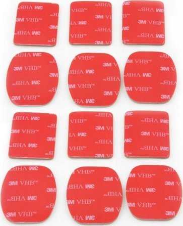 Xrec 3M VHB Adhesive Set: 12x Tape/Stickers for GoPro Hero 4, 3+, 3, 2, 1