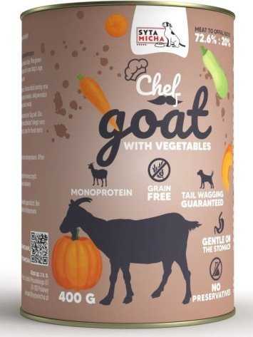 SYTA MICHA Chef Goat with vegetables – wet dog food – 400g