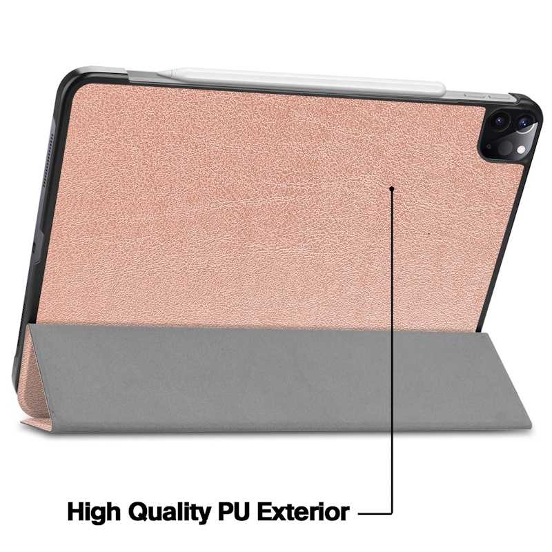 iLike "Tri-Fold Eco-Leather Stand Case for Apple iPad/Air/Air2 9.7''" Rose Gold