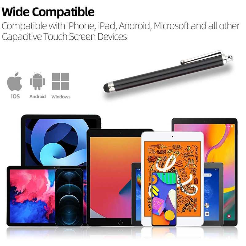 Riff Universal Stylus Pen (10.5cm) for Smartphone/Tablet PC, Silver;