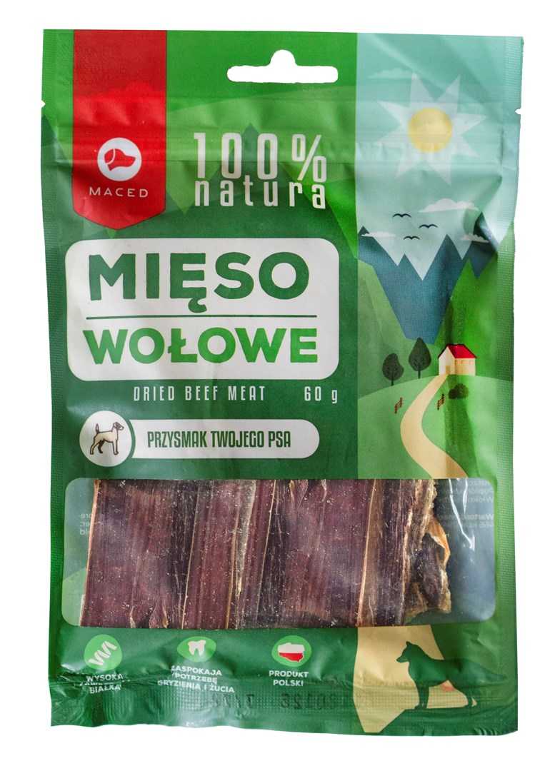 MACED 100% Natural Dried Beef – Dog Treat – 60g