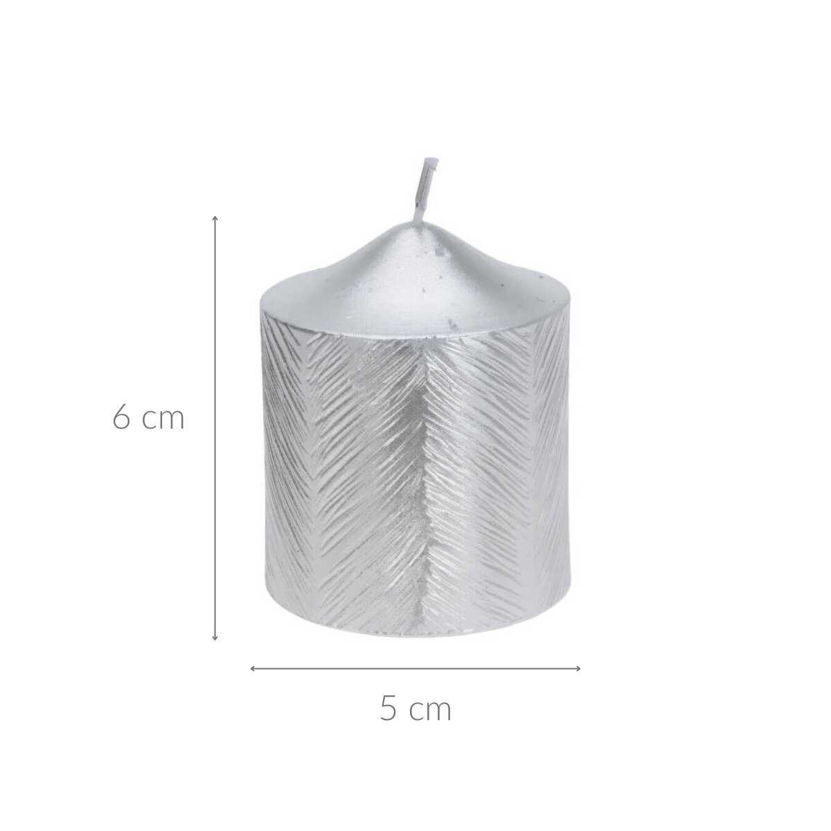 Home Styling Collection Metallic grey candle, 6x5x5cm