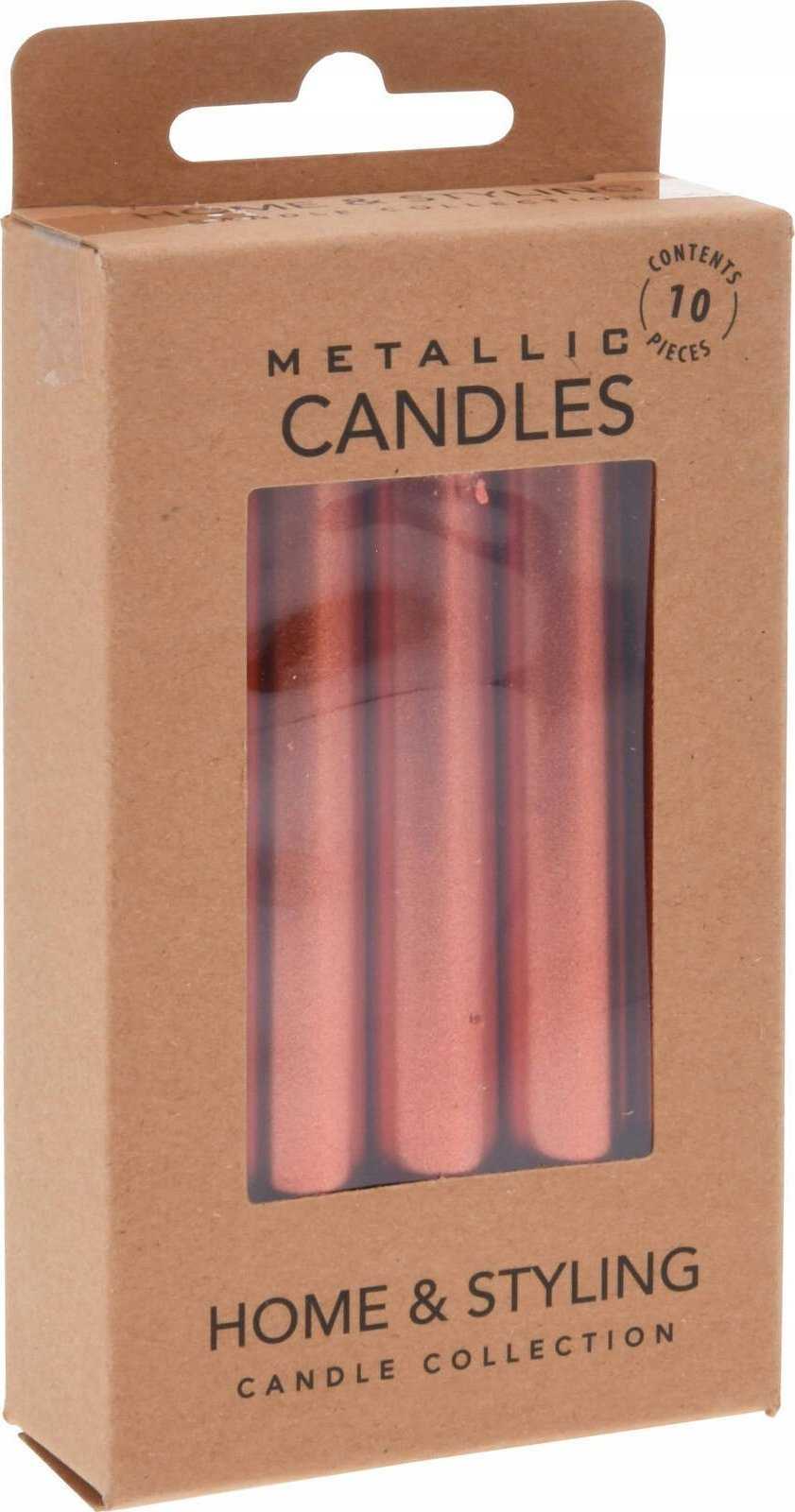 Home Styling Collection Metallic Candles, 10-pack, 10cm